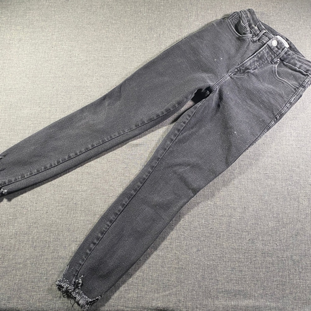 GOOD AMERICAN Good Curve Crop Black High Rise Distressed Jeans Women‎ 2/26